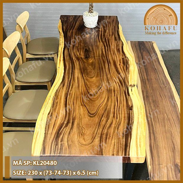 MẶT BÀN DÀI GỖ ME TÂY KL20480