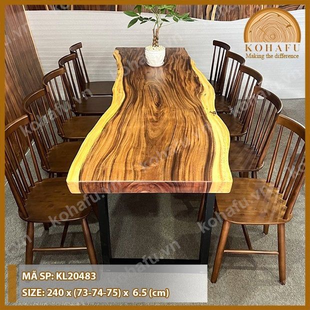 MẶT BÀN DÀI GỖ ME TÂY KL20483