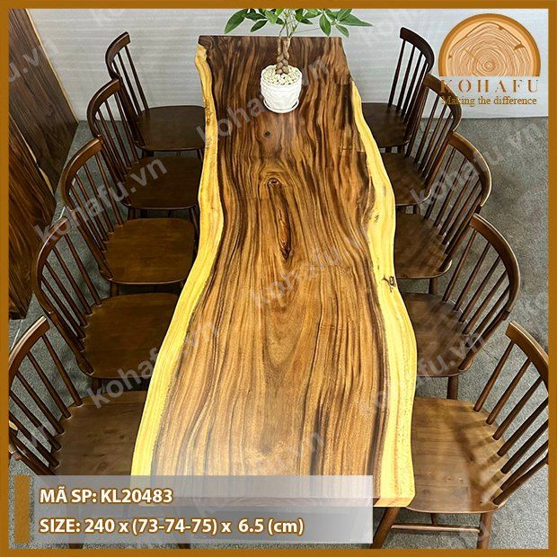 MẶT BÀN DÀI GỖ ME TÂY KL20483