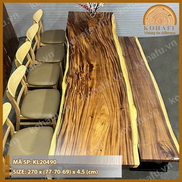 MẶT BÀN DÀI GỖ ME TÂY KL20490