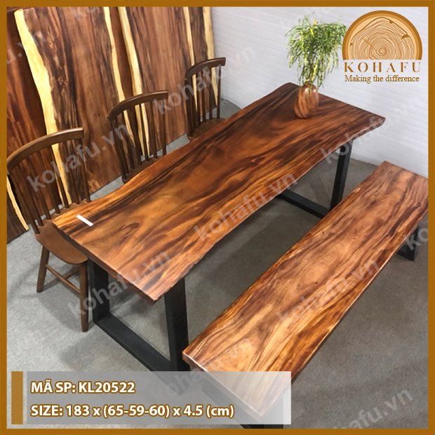 MẶT BÀN DÀI GỖ ME TÂY KL20522