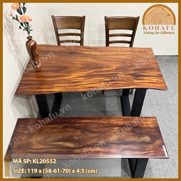 MẶT BÀN DÀI GỖ ME TÂY KL20552