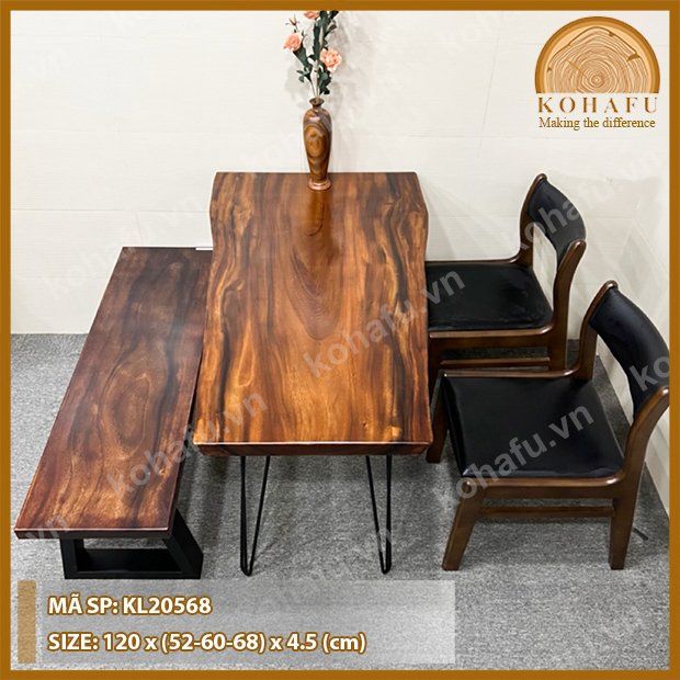 MẶT BÀN DÀI GỖ ME TÂY KL20568