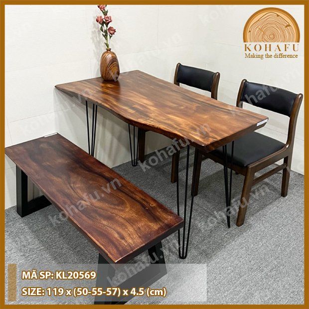 MẶT BÀN DÀI GỖ ME TÂY KL20569