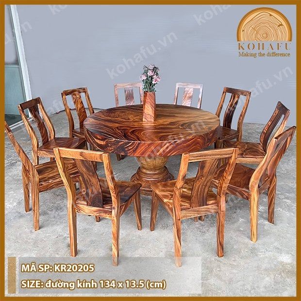 MẶT BÀN TRÒN GỖ ME TÂY KR20205