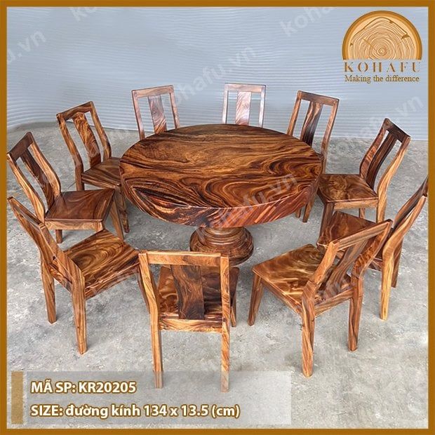 MẶT BÀN TRÒN GỖ ME TÂY KR20205
