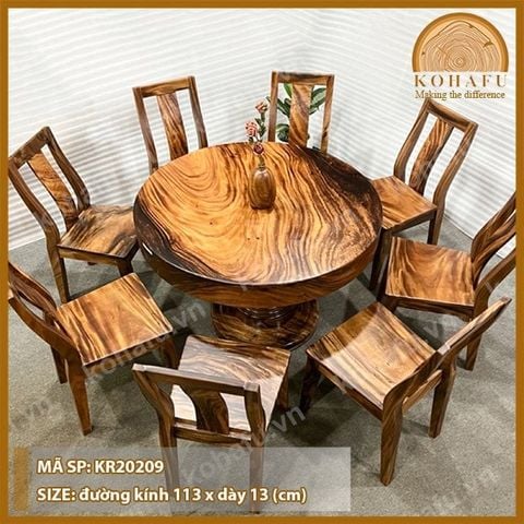 MẶT BÀN TRÒN GỖ ME TÂY KR20209