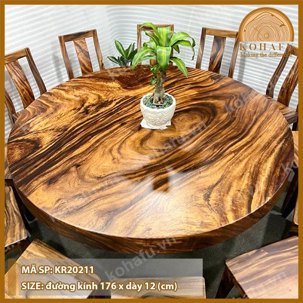 MẶT BÀN TRÒN GỖ ME TÂY KR20211