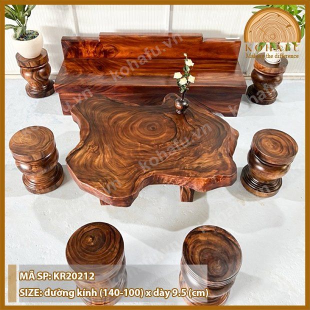 MẶT BÀN TRÒN GỖ ME TÂY KR20212
