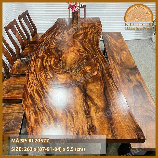 MẶT BÀN DÀI GỖ ME TÂY KL20577