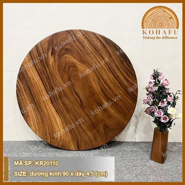 COMBO 3 MẶT BÀN TRÒN GỖ ME TÂY 90CM - SET 26