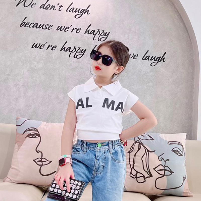 Áo croptop cổ sơ mi