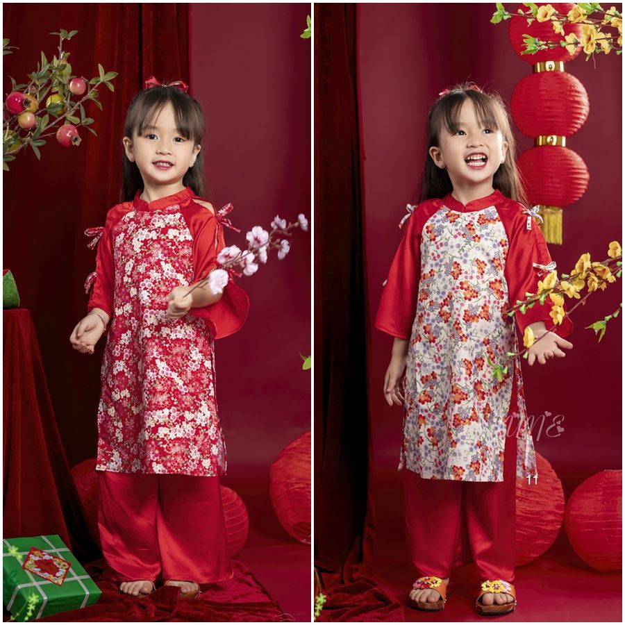 Áo dài hoa đính nơ