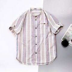 Áo sơ mi bé trai sọc nhiều màu