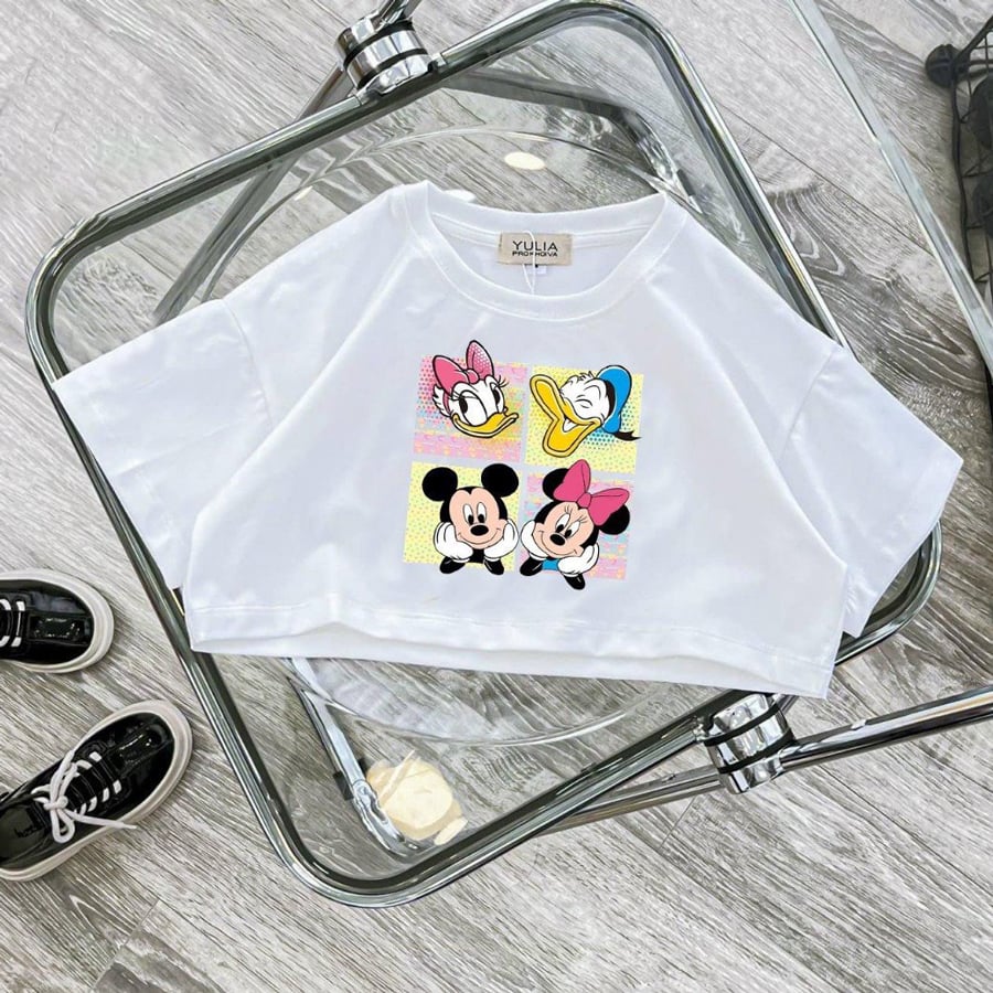 Áo thun croptop mickey