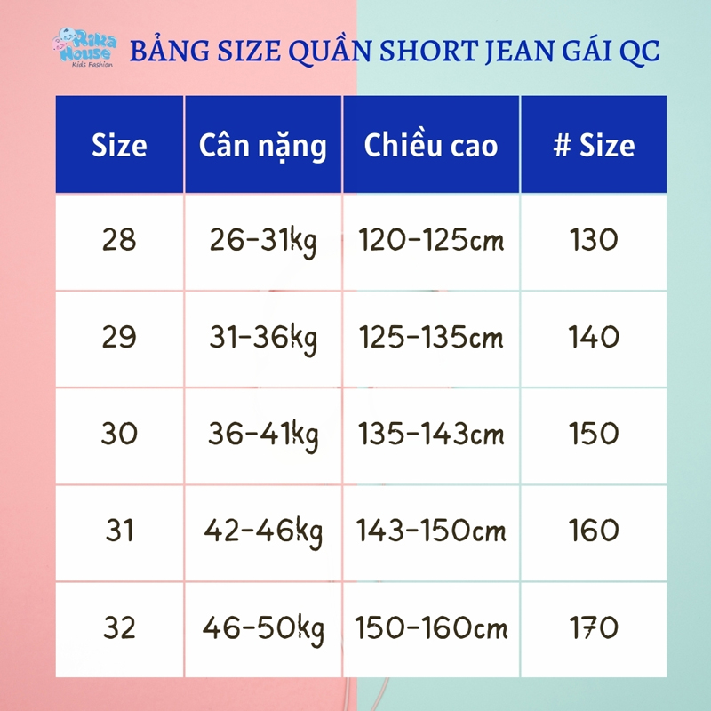 Quần short jean bé gái Quảng Châu túi ngang 8808