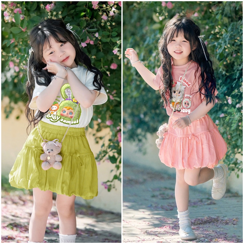 Bộ chân váy bí bé gái Baby Three