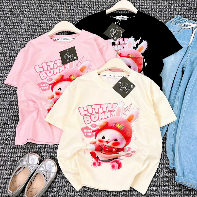 Bộ jean baggy bé gái Little Bunny