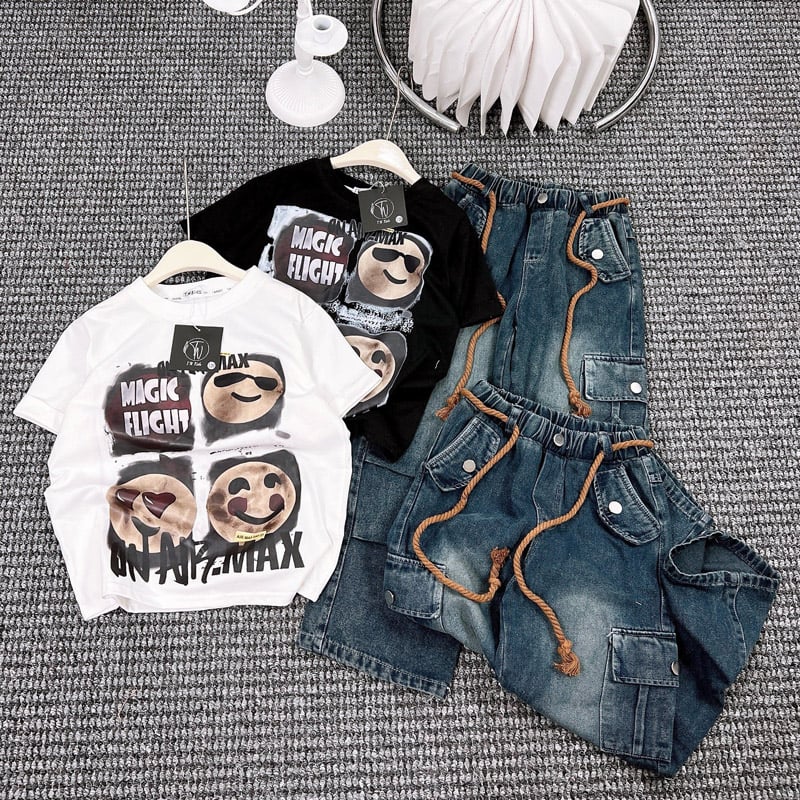 Bộ jean bé gái túi hộp Magic Flight