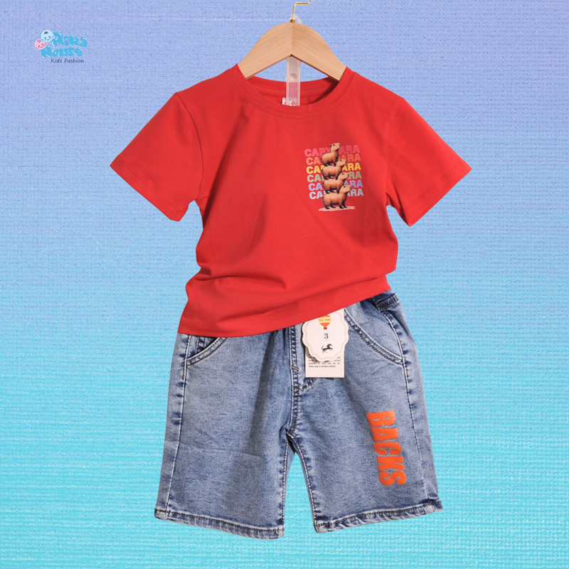 Bộ jean bé trai Capybara Backs