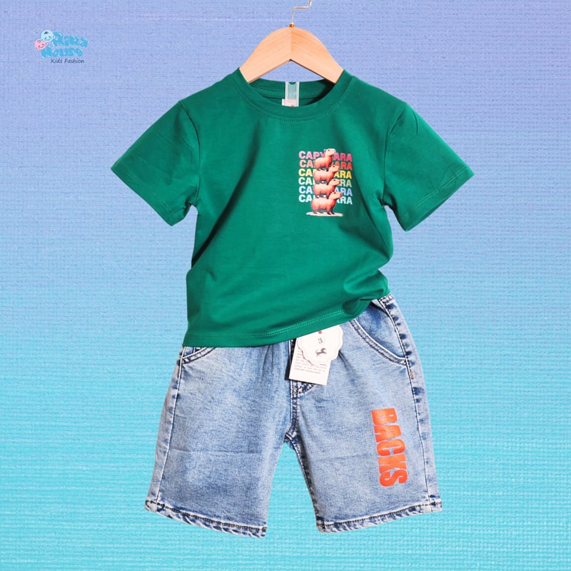 Bộ jean bé trai Capybara Backs