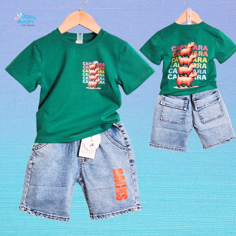 Bộ jean bé trai Capybara Backs