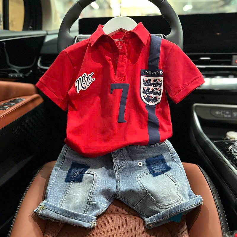 Bộ jean cổ trụ bé trai số 7 New