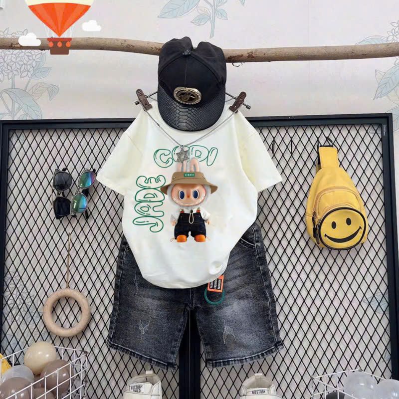 Bộ jean bé trai Labubu Jade