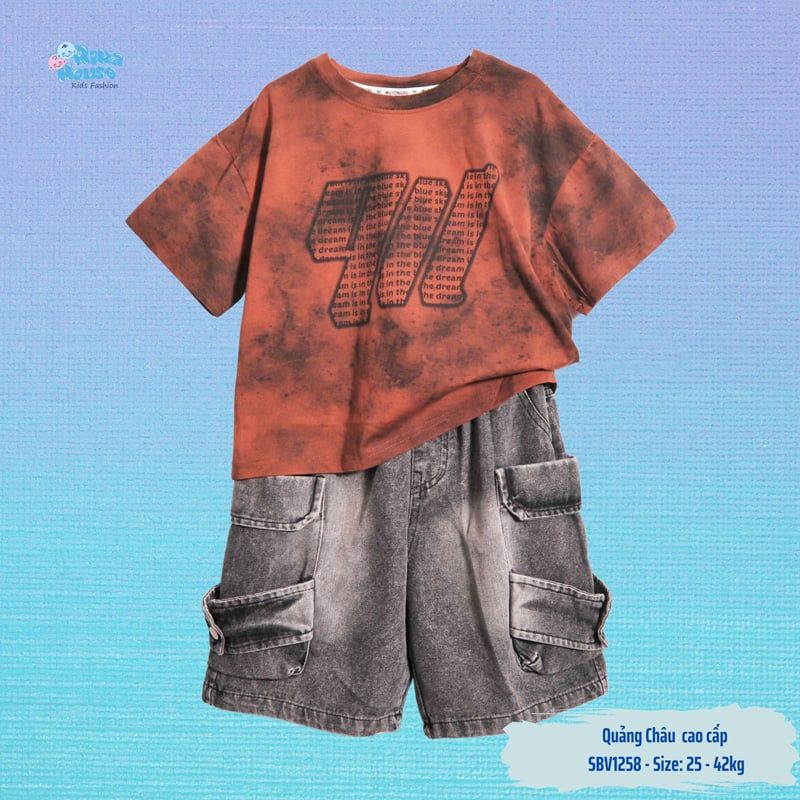 Bộ jean bé trai túi hộp Quảng Châu QII