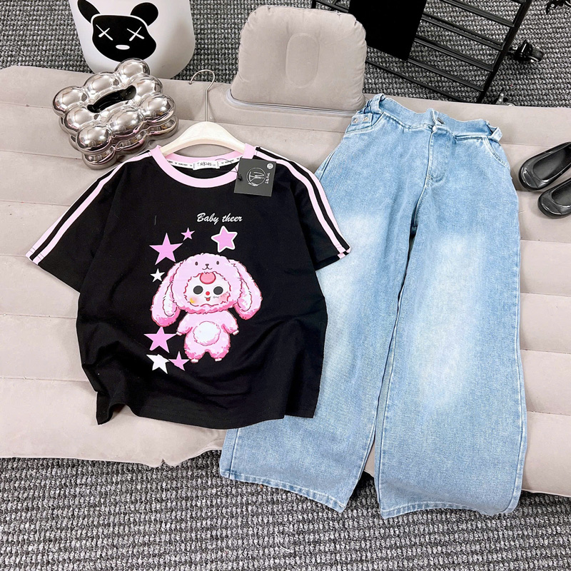 Bộ jean bé gái Baby Three ngôi sao