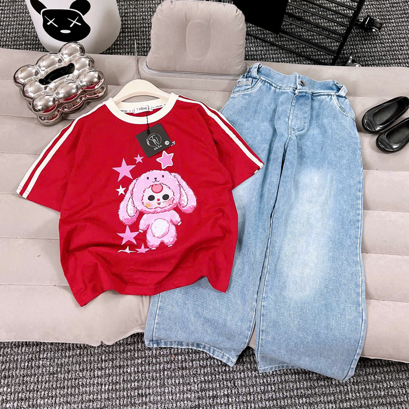 Bộ jean bé gái Baby Three ngôi sao