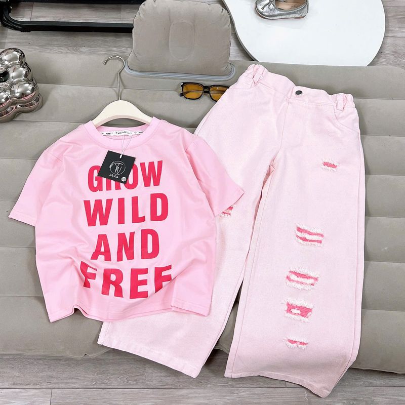 Bộ jean dài bé gái GROW WILD