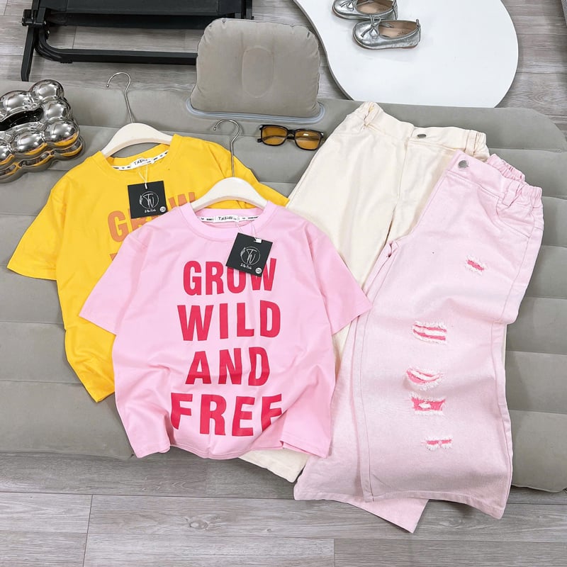Bộ jean dài bé gái GROW WILD