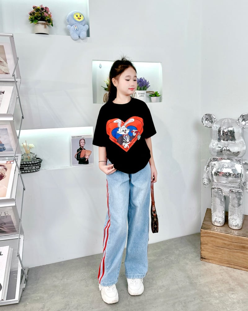 Bộ jean bé gái dài hình thỏ
