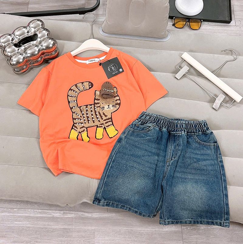 Bộ jean ngố bé gái mèo đính đá