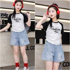 Bộ short jean bé gái CALI 1987