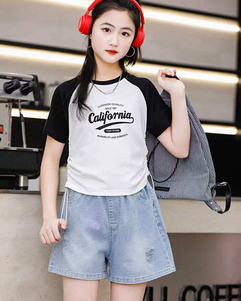 Bộ short jean bé gái CALI 1987