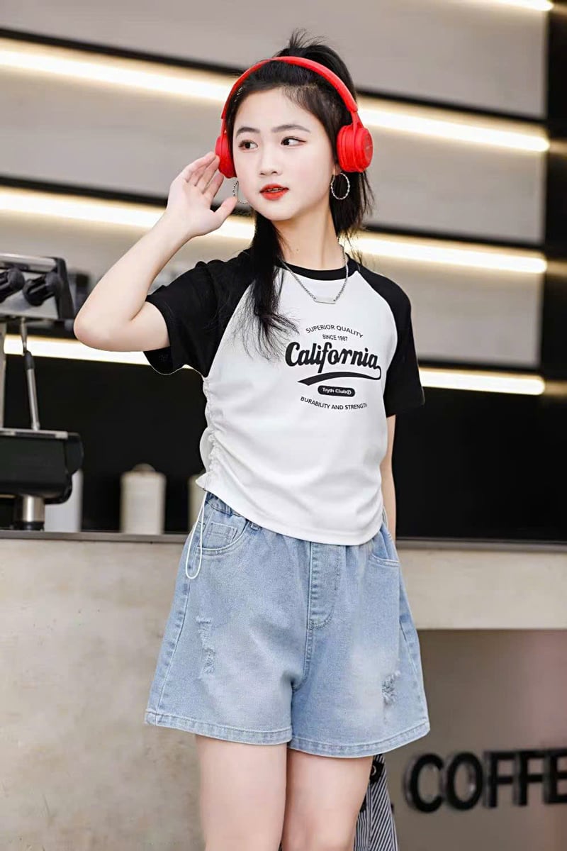 Bộ short jean bé gái CALI 1987