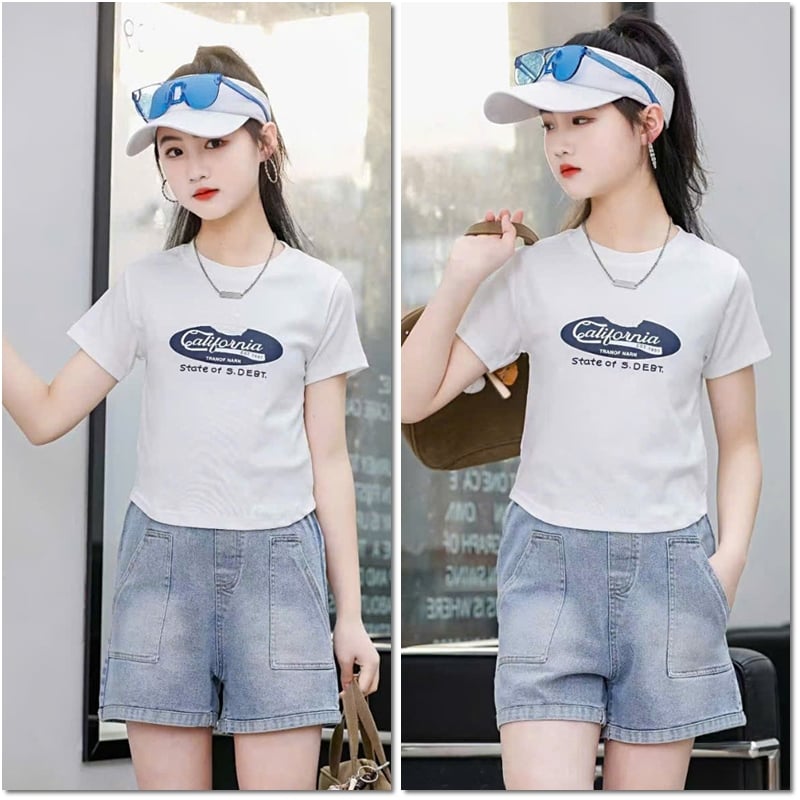 Bộ short jean bé gái CALI 1997