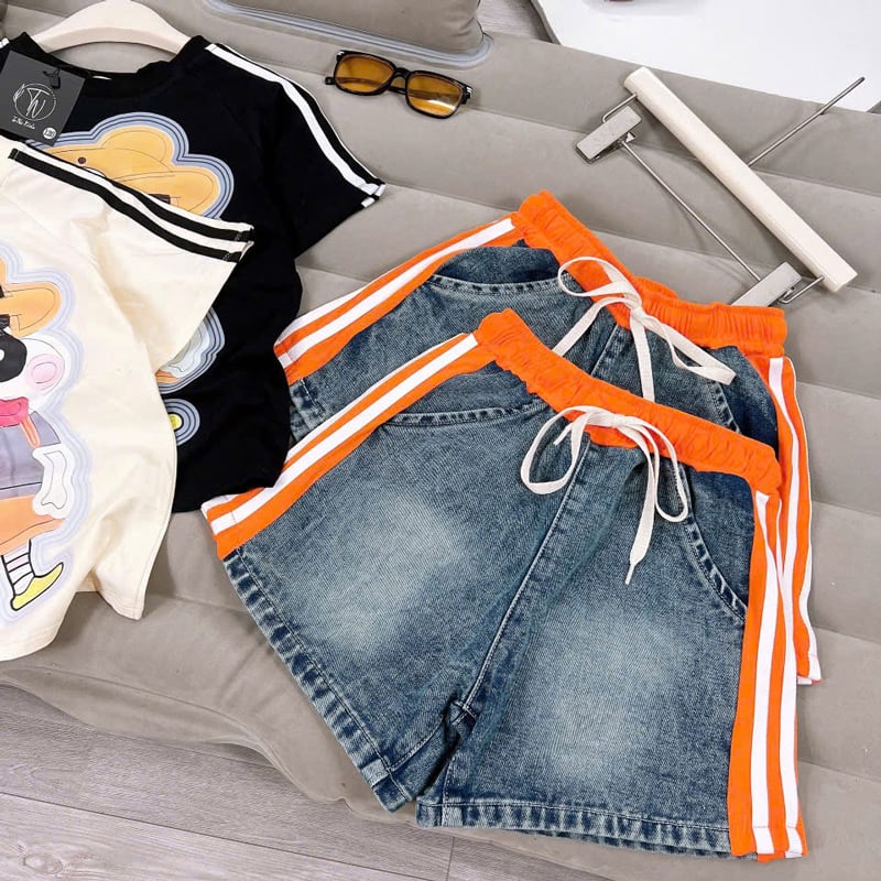 Bộ short jean bé gái chú SHIN