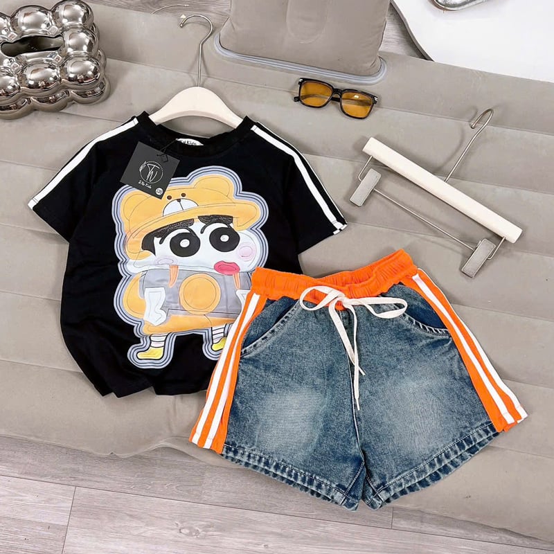 Bộ short jean bé gái chú SHIN