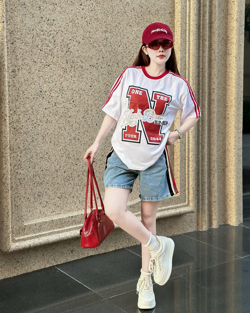 Bộ short jean bé gái N Brand