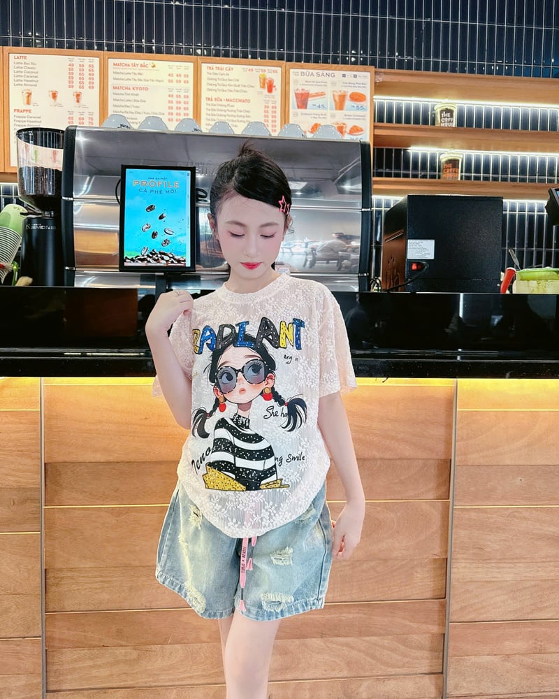 Bộ short jean bé gái Radiant