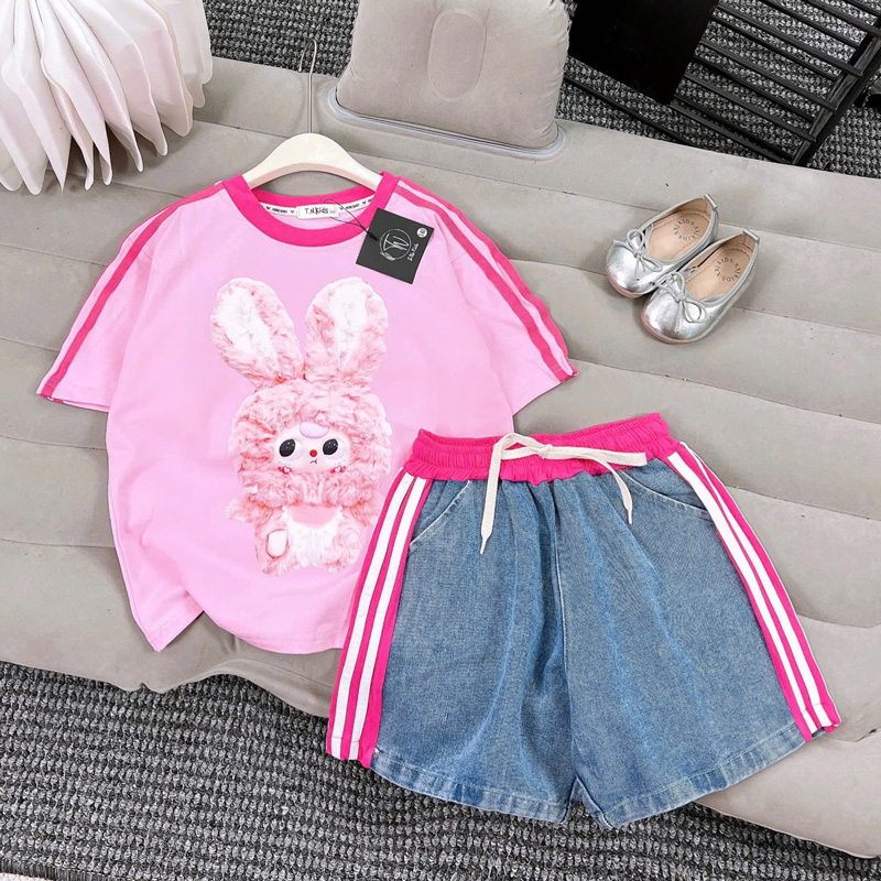 Bộ short jean bé gái Thỏ Thị Trấn