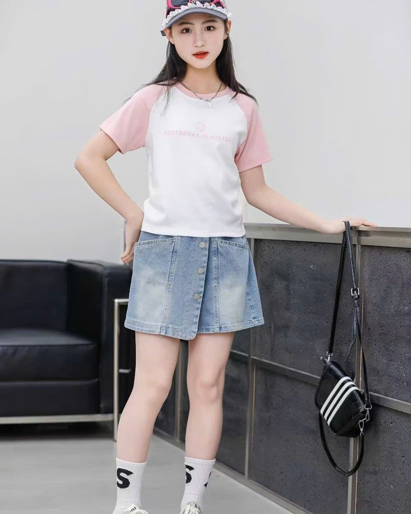 Bộ short jean bé gái YESTERDAY