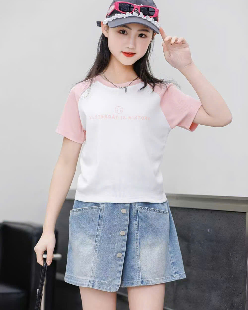 Bộ short jean bé gái YESTERDAY