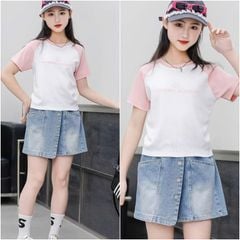 Bộ short jean bé gái YESTERDAY
