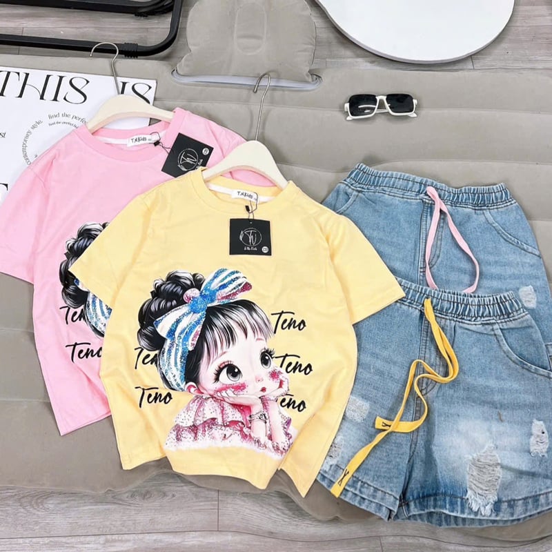 Bộ short jean cô gái TENO