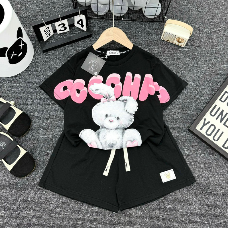Bộ short thun bé gái hình thỏ