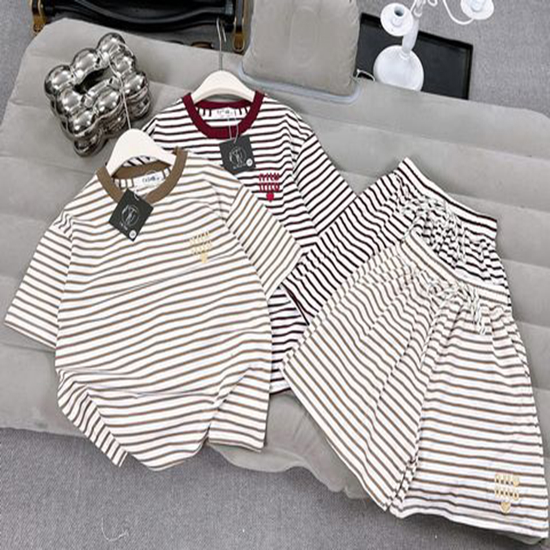 Bộ short thun bé gái sọc Miu